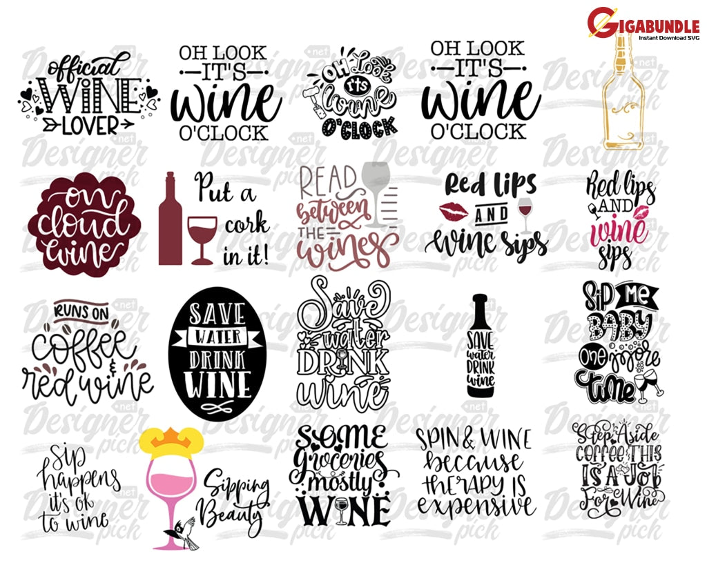 Wine Glass SVG Bundle, Funny Wine Glass Labels, Wine SVG Cut Files, Wine  Sayings for Cricut (Download Now) 