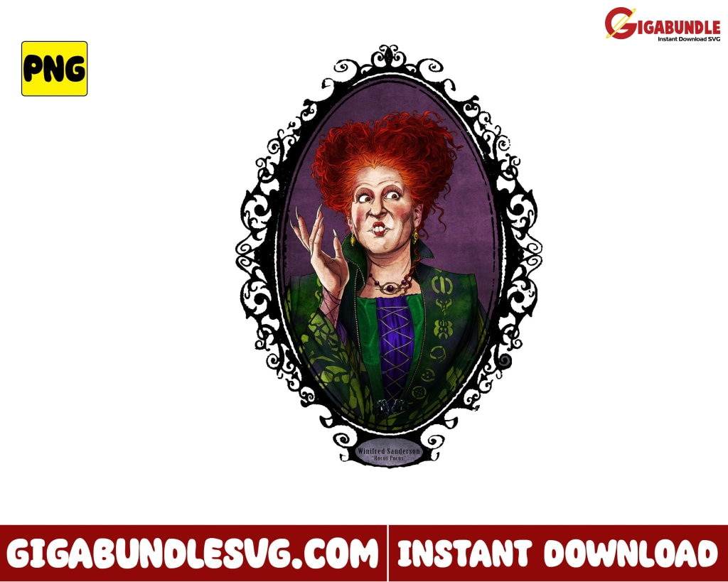 Winifred Sanderson Png Bat Witch Sister Halloween - Instant Download