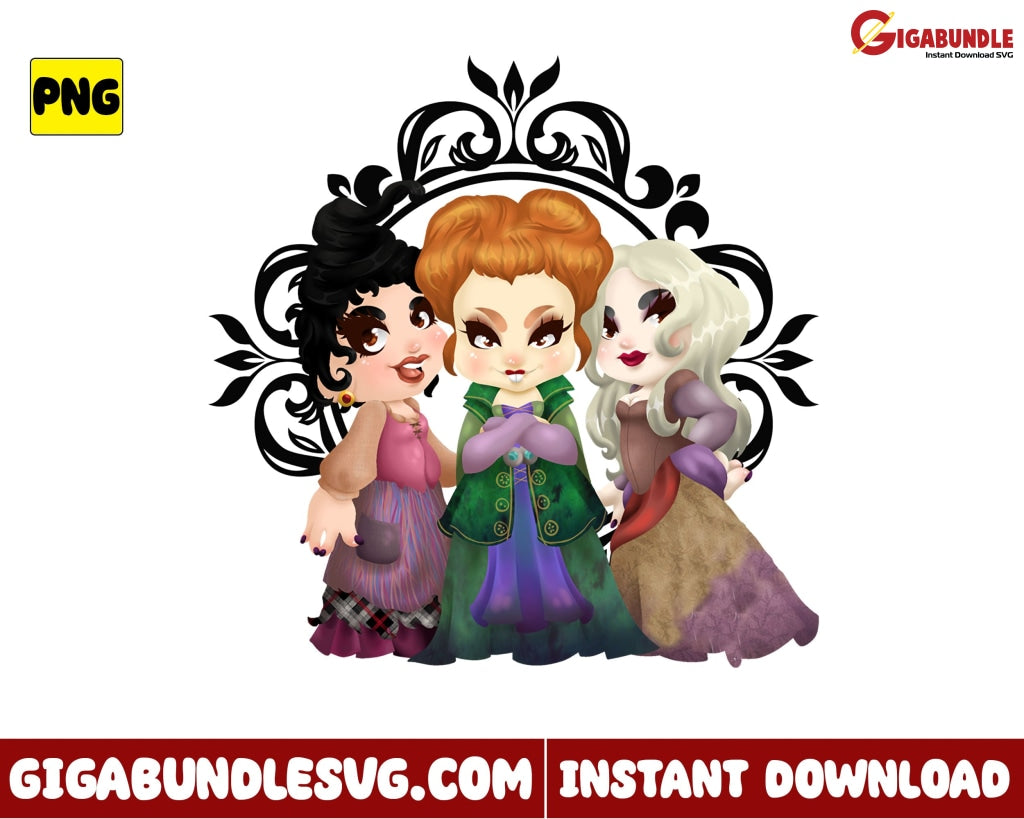 Witch Png Chibi Hocus Pocus Sanderson Sister Halloween - Instant Download