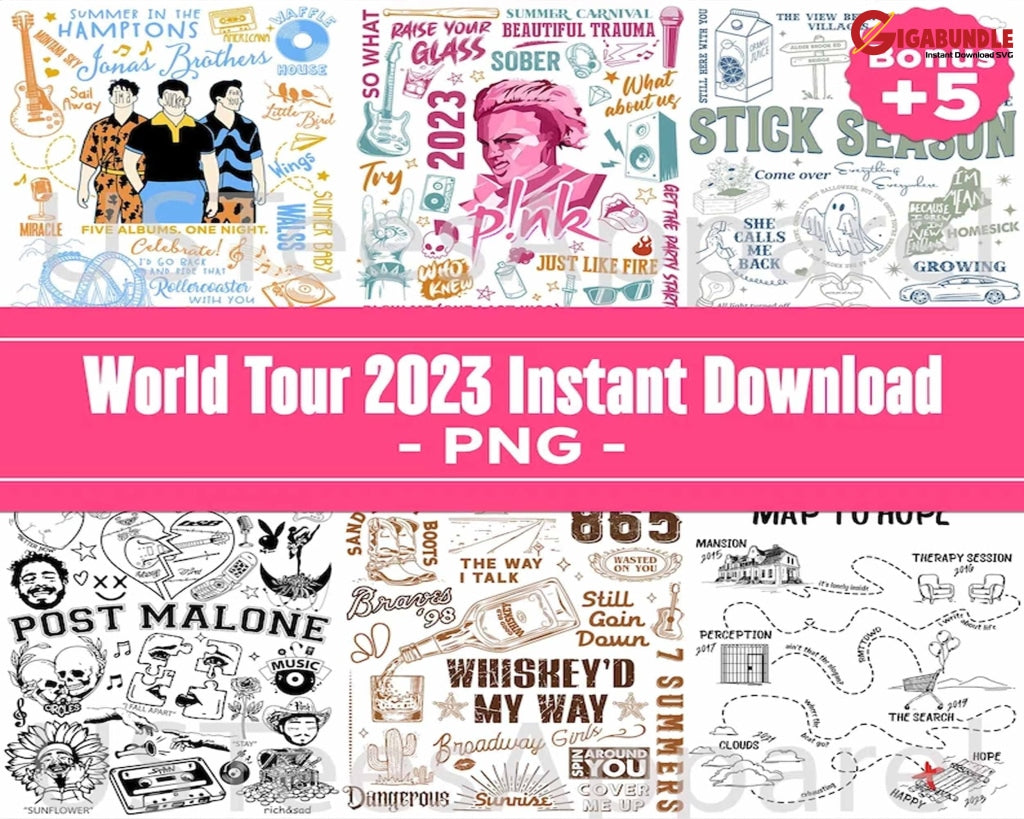 World Tour 2023 Png Instant Download Country Music Png Merch Summer Car. Nival