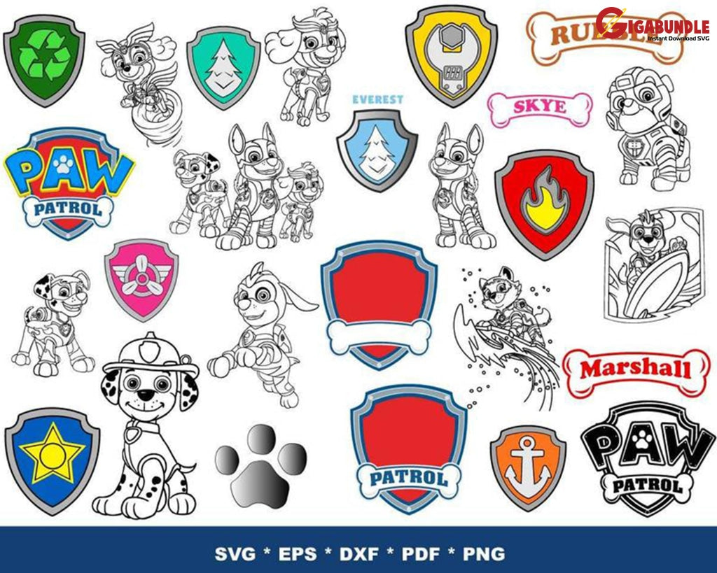 1000+ Paw Patrol Svg Png Dxf Eps