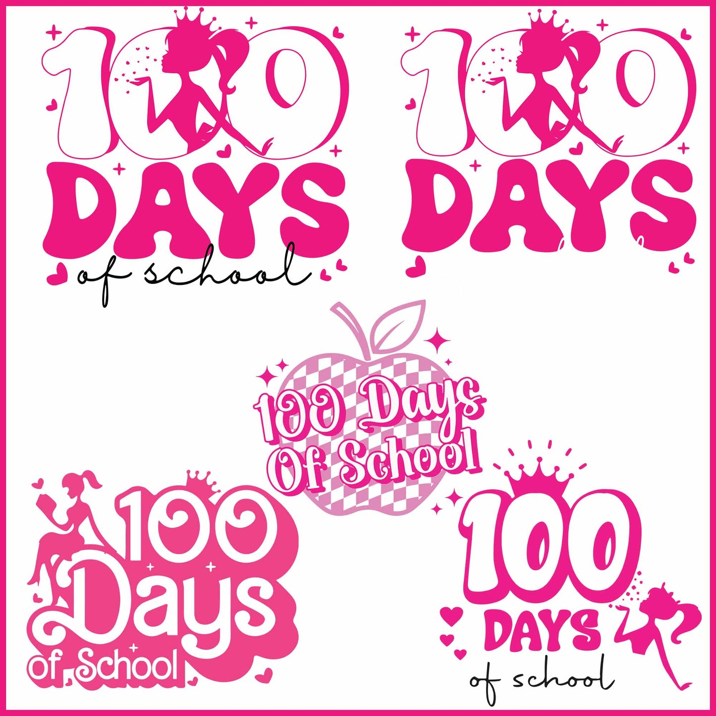 100 days of school barbie Bundle, Cartoon Bundle