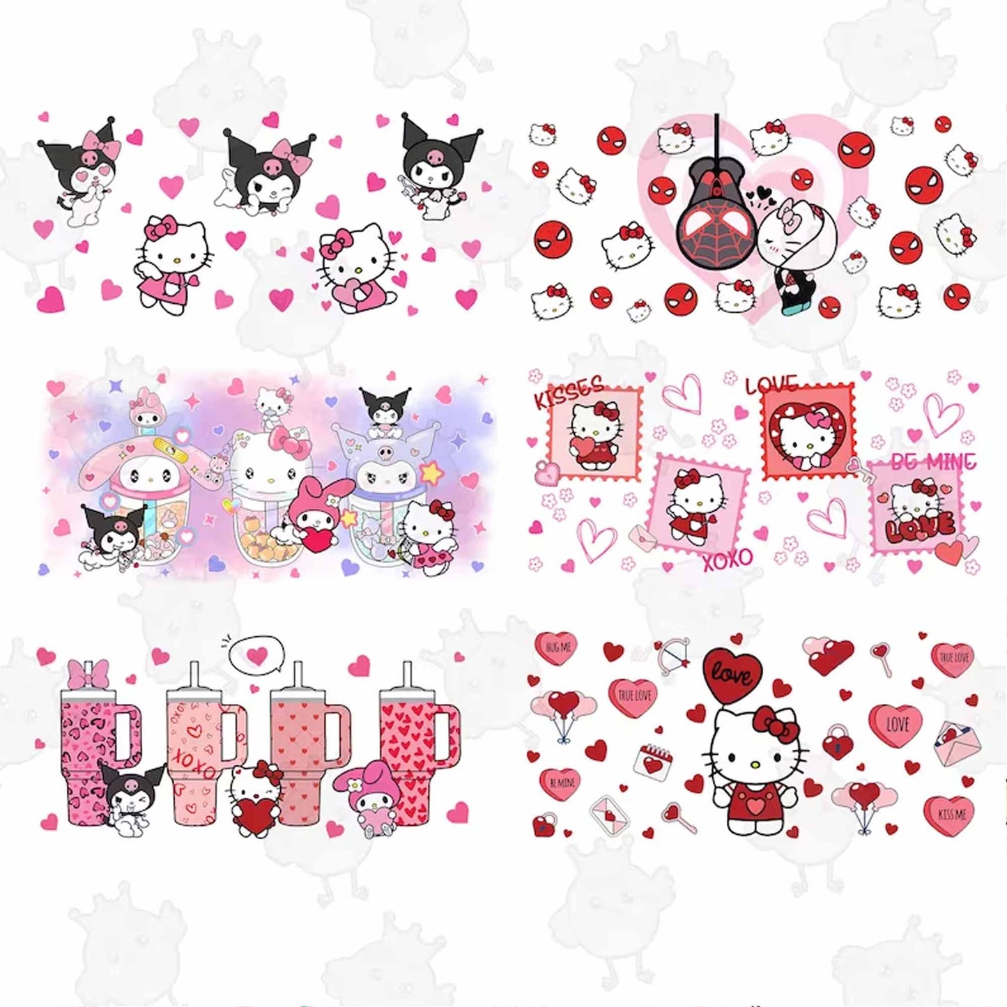 10+ Cat Valentine Glass Can Wrap Bundle, Pink Valentine Libbey Glass Can Wrap
