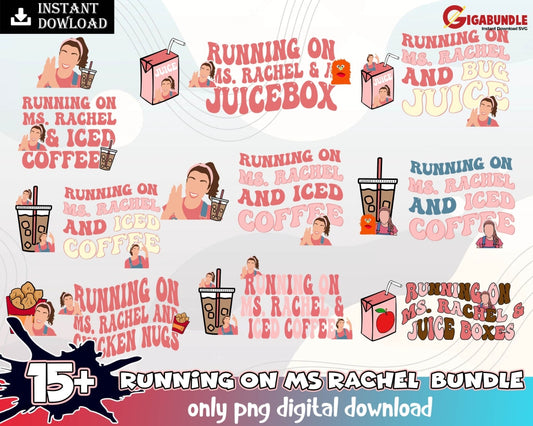 15+ Running On Ms Rachel And Iced Coffee Png Svg Bundle Mom Mama Digital Download
