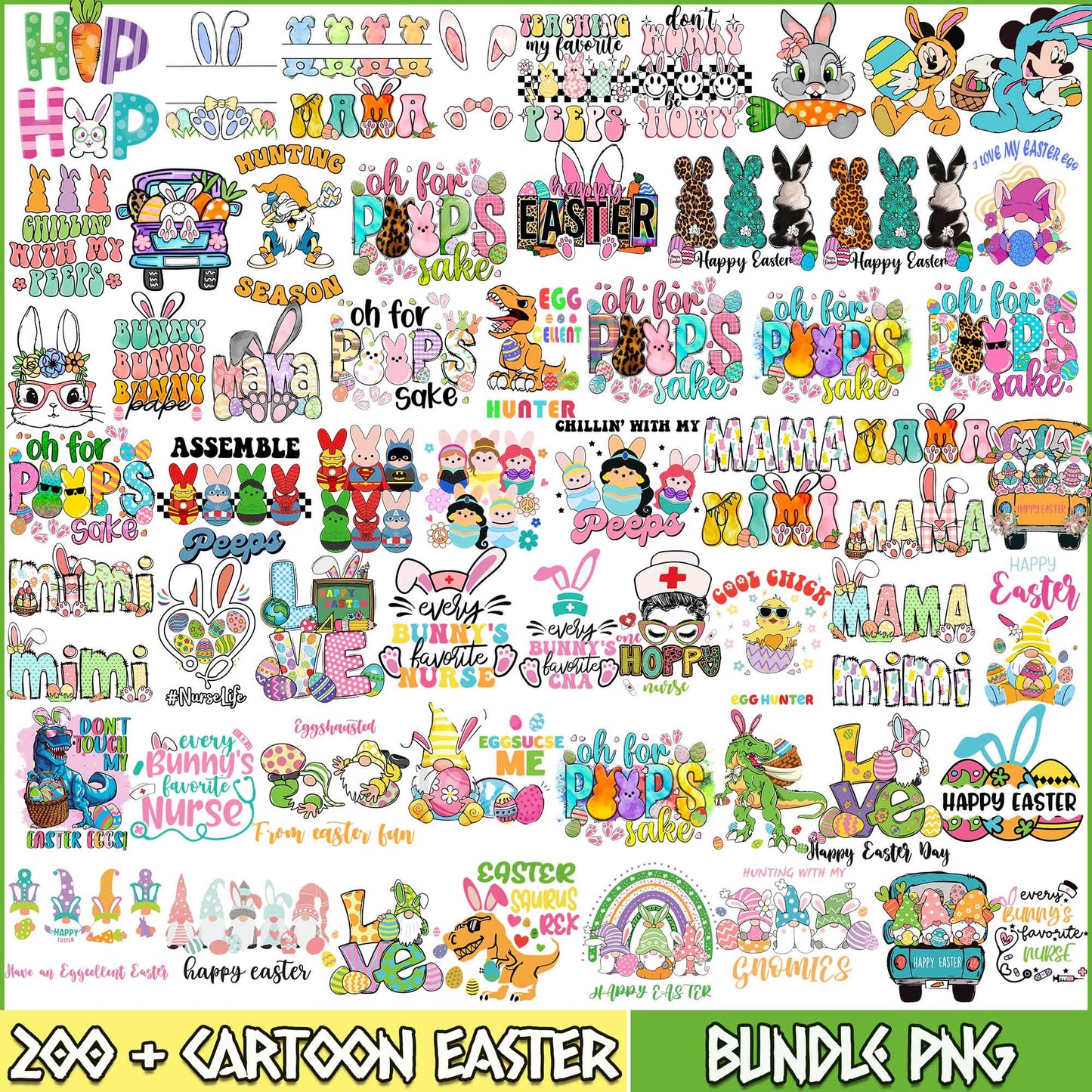 200+ Cartoon Easter Bundle Png, Happy Easter png