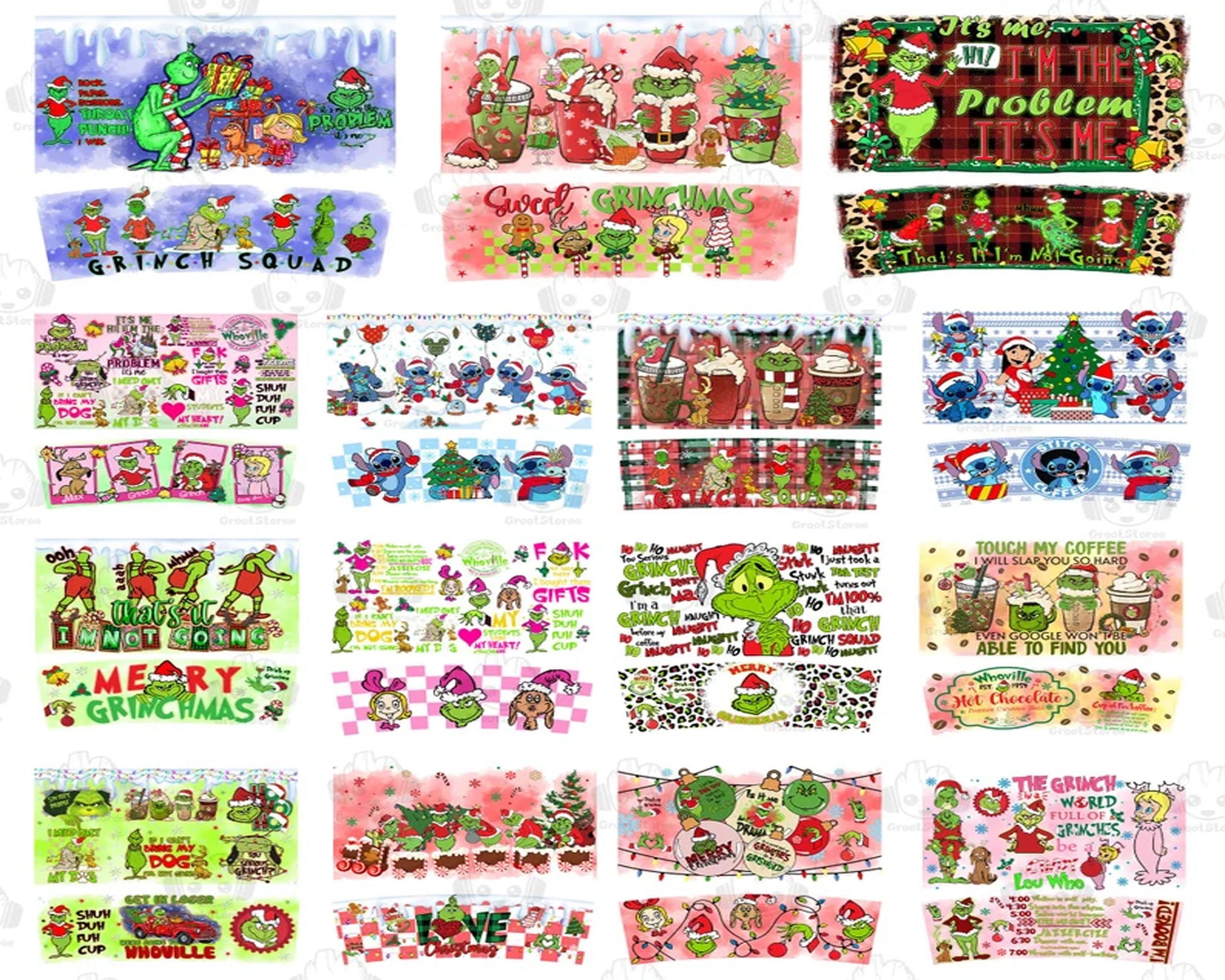 Christmas Cartoon Tis the Season Mickey 40 oz 2 piece Tumbler Wrap 