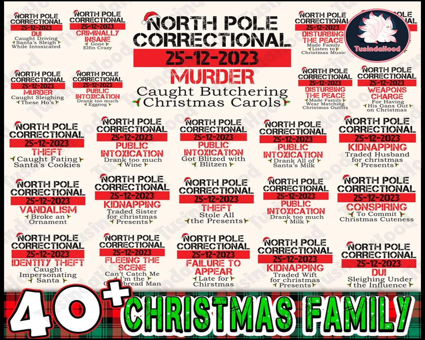 40 + Christmas Family PNG Bundle, North Pole Correctional Png