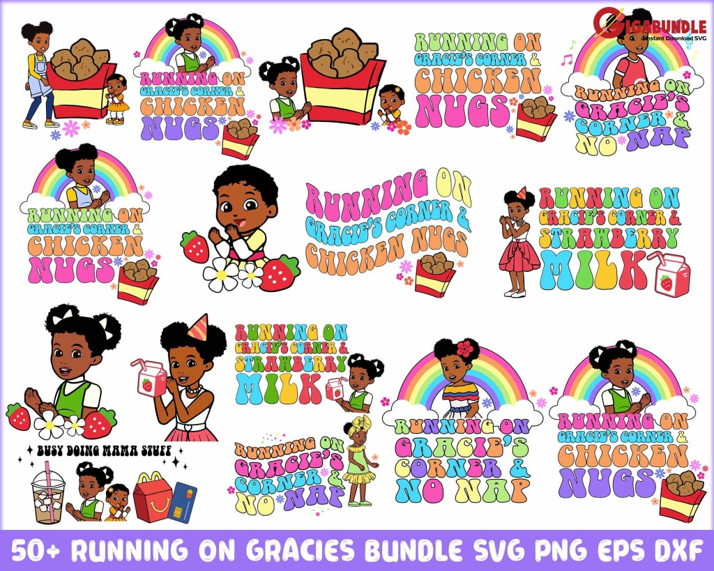 50+ Running On Gracies Bundle Layered Svg Cricut Cut Files Party Png Family Matching Sublimation