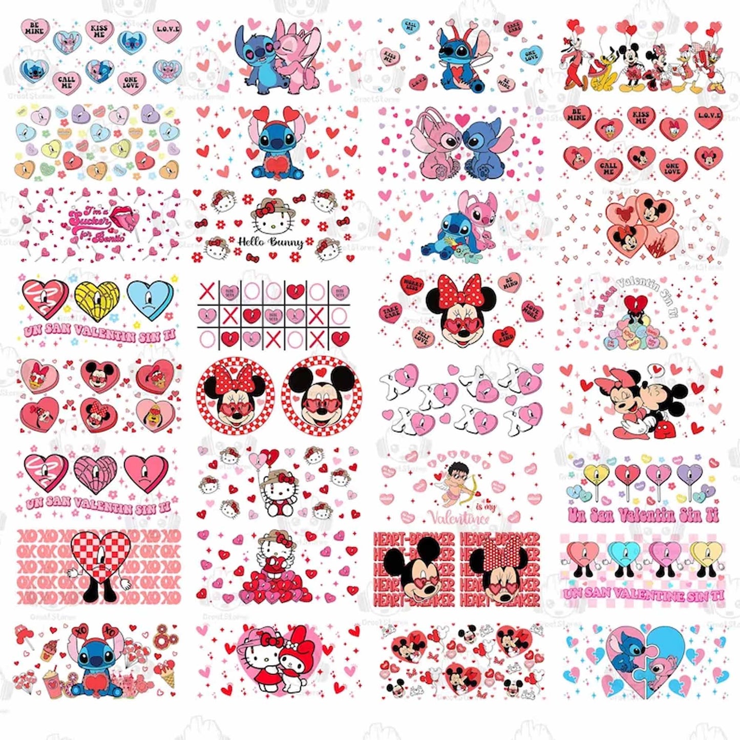 50+ Valentine Cartoon Couple 16 oz Glass Can Design Bundle
