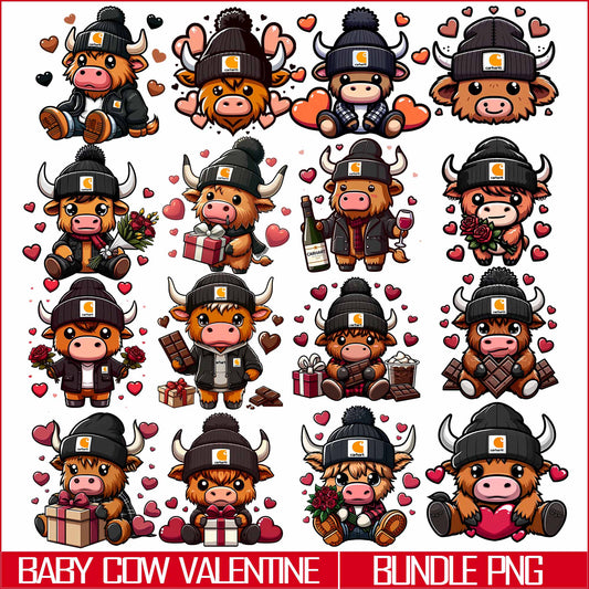 Baby Cow valentines png, Happy valentine png