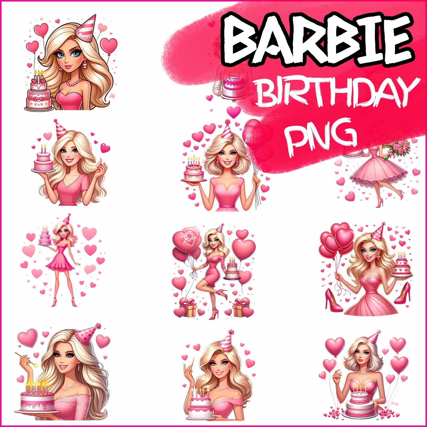 Barbie Valentine Bundle, Instant Download