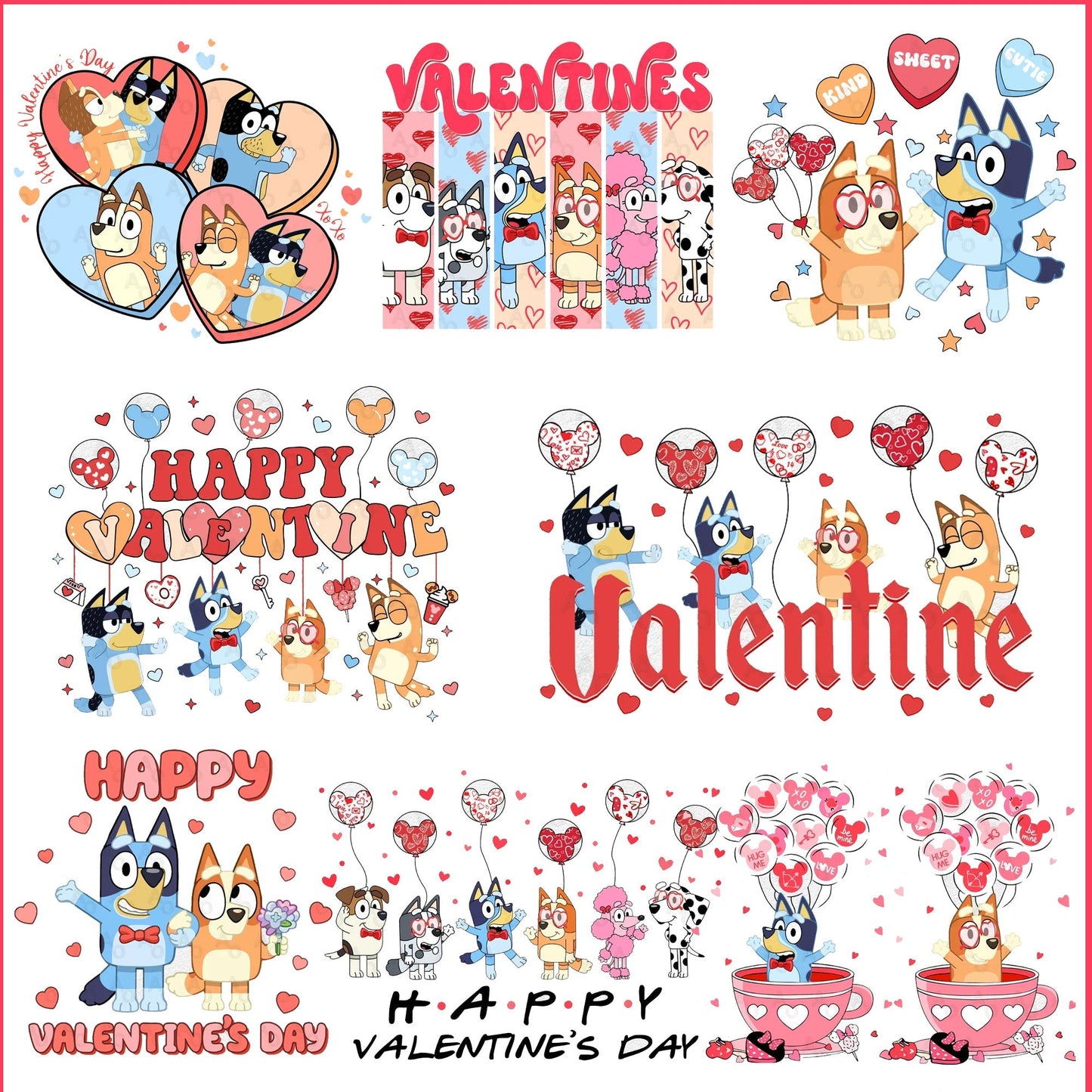 New Bluey Valentine Bundle Png