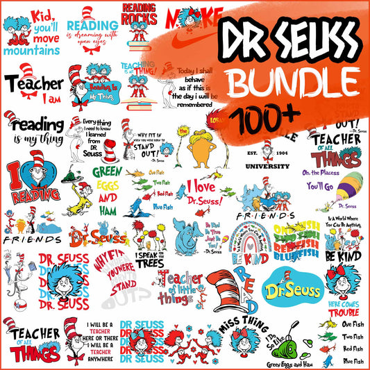 Bundle Dr. Suesss PNG, Dr. Suess Day