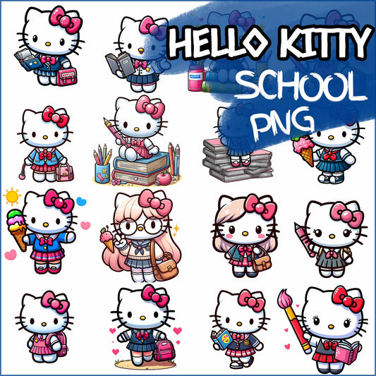 Kitty 100 days of school Bundle Png