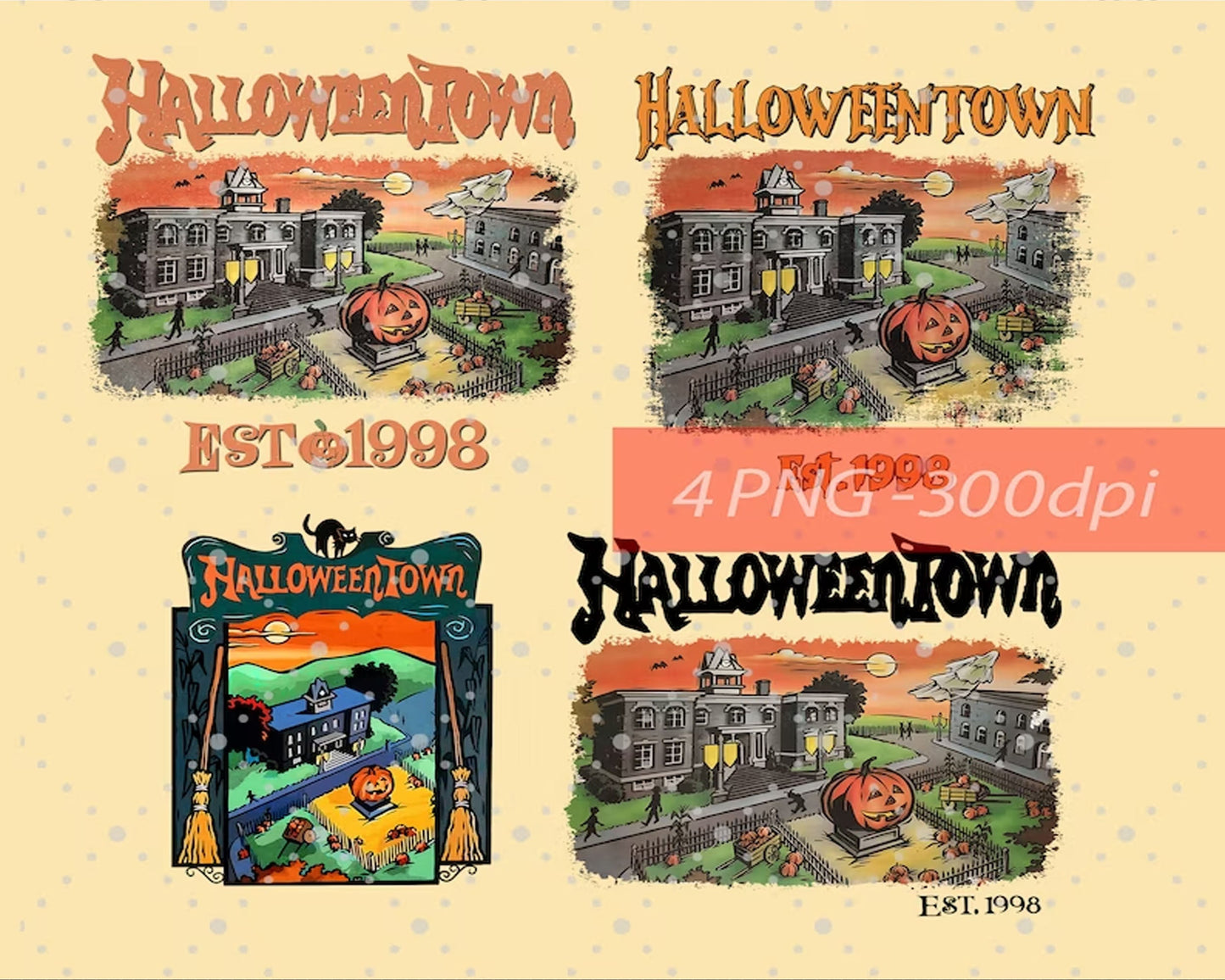 Halloween Town 1998 PNG, Vintage Halloween Town PNG