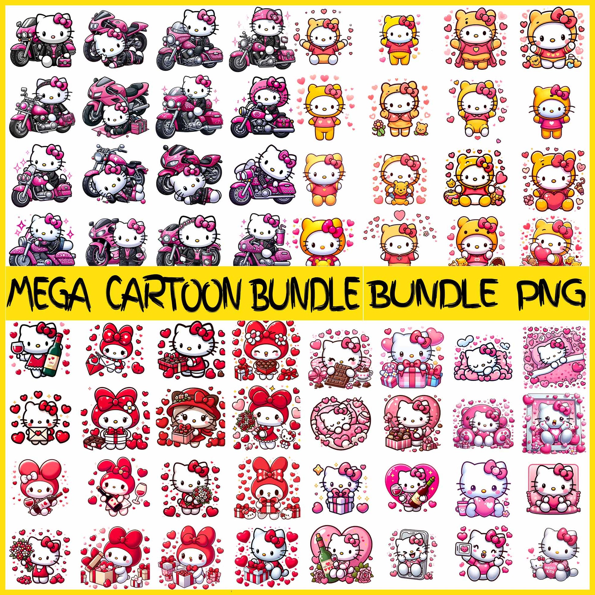 Mega Kitty Valentine Png Bundle, Happy Valentine Png