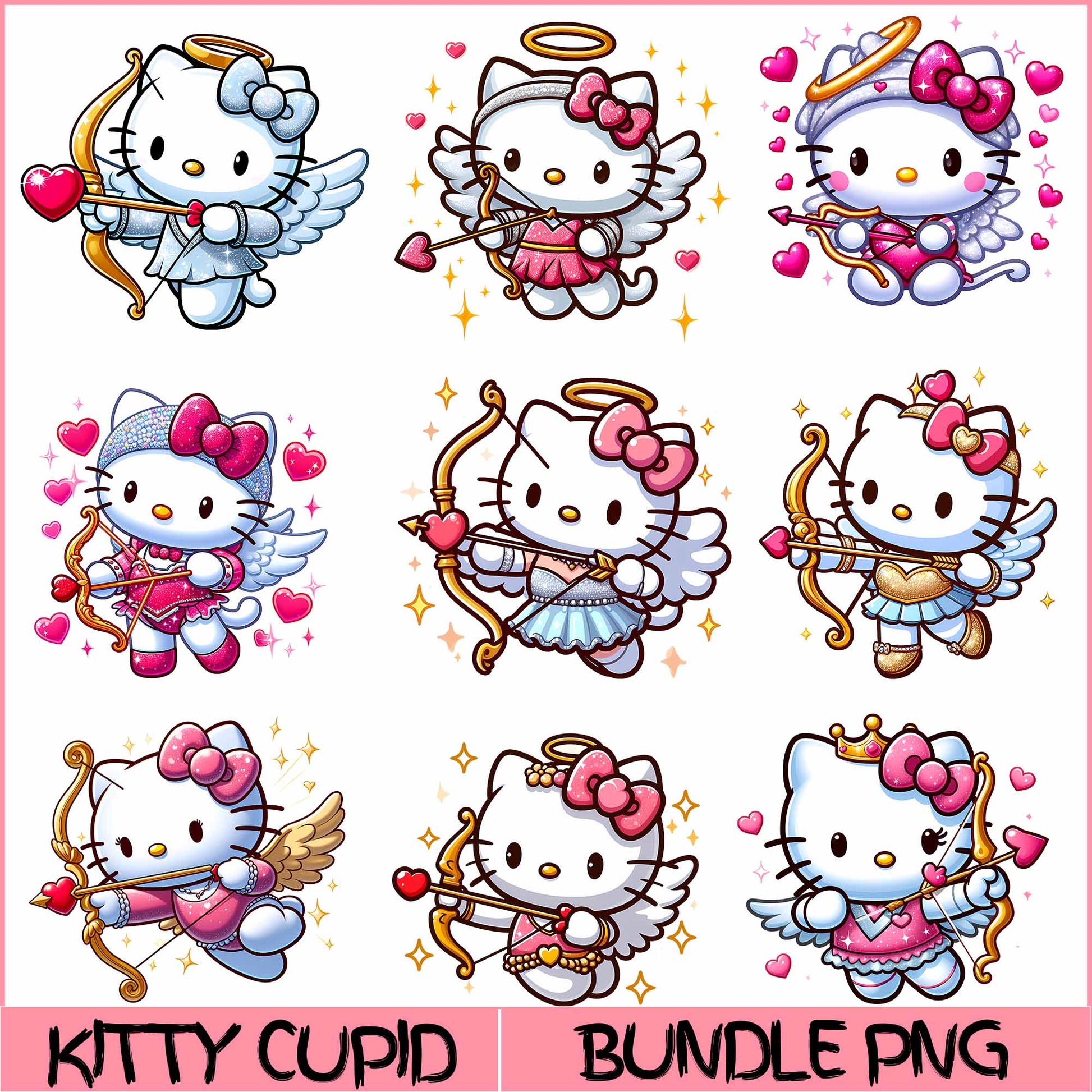 Kitty Cupid Valentine Bundle Png