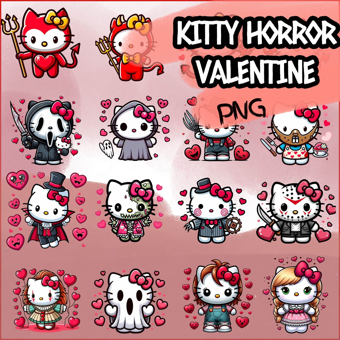 Kitty Horror Valentine Bundle Png