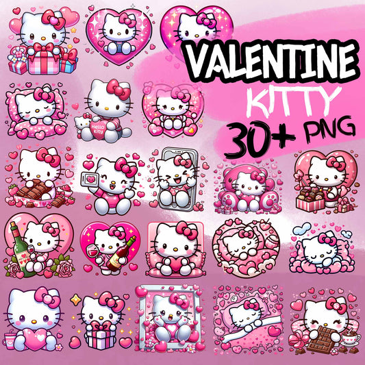 30+  Kitty Valentine Bundle Png, Valentine Cat Png
