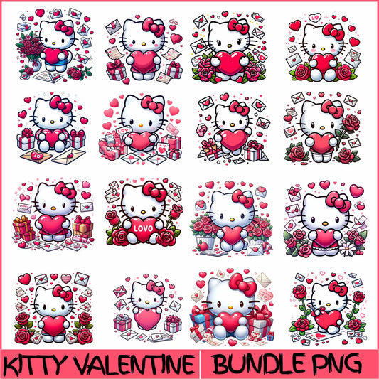 Kitty  Valentine Bundle Png, Valentine Day Png