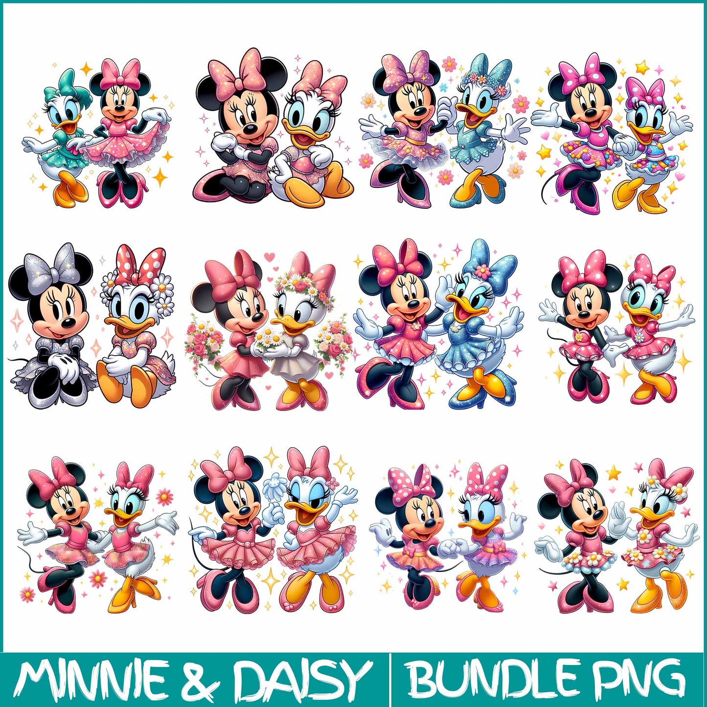 Minnie And Daisy Png, Happy Valentine's Day Png