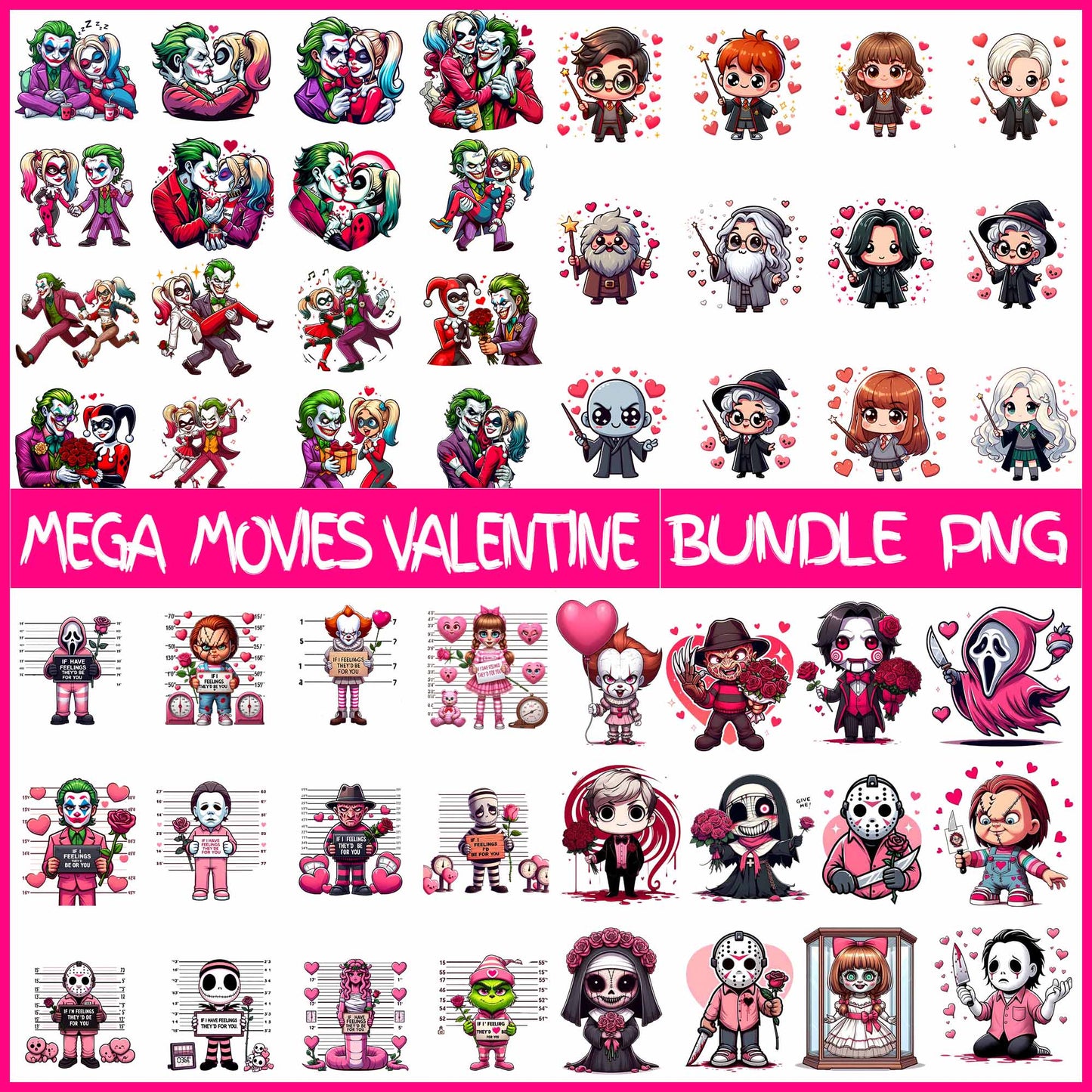 Mega Movies Valentine Png Bundle, Horror  Valentine Png