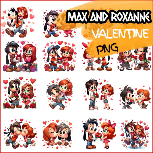 Chibi Max and Roxanne Valentine Png, Cartoon Valentine Png