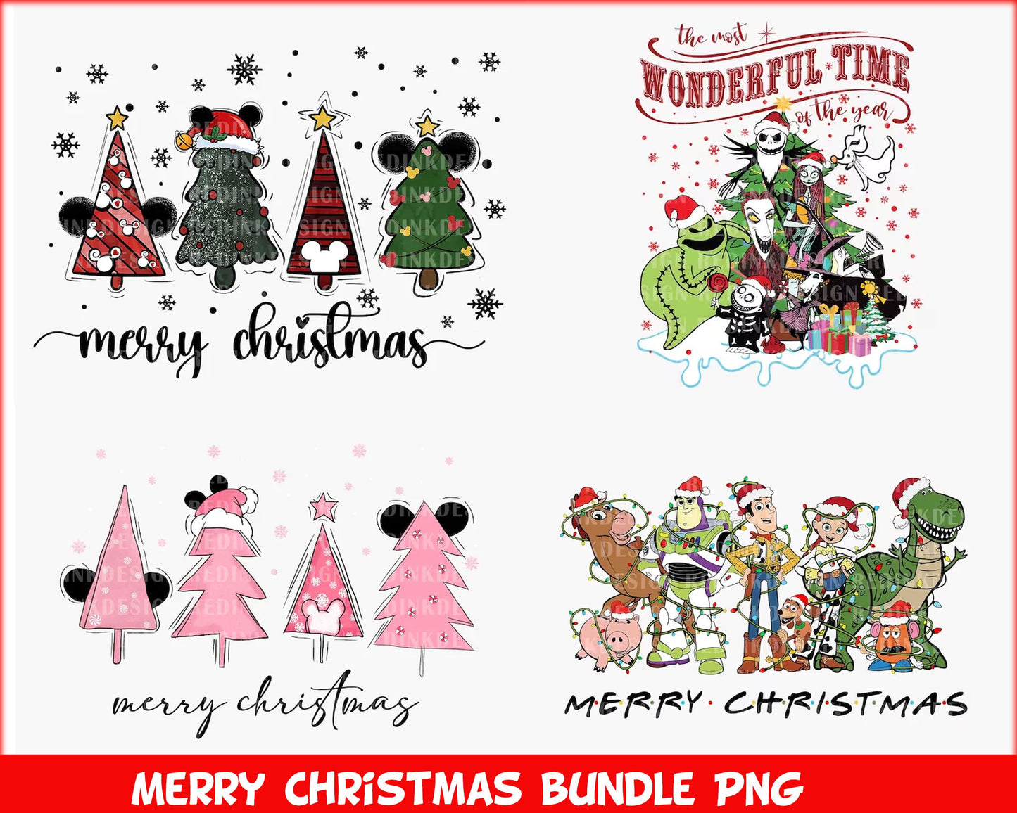 Merry  Christmas Png Bundle, Disney Christmas Png, Oggie Christmas Png