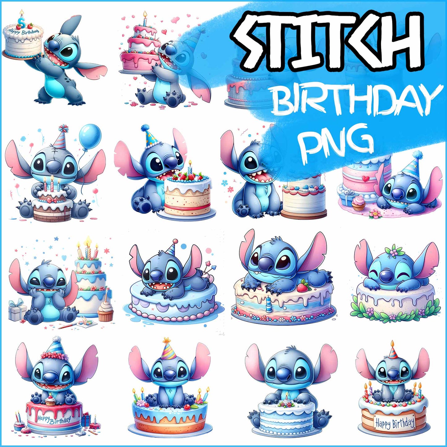 Stitch  Birthday Bundle Png