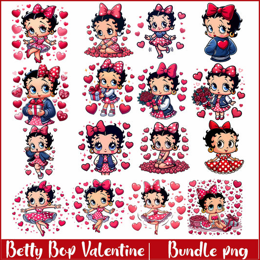 Cute Betty Boop Valentines Day png file, Girl Betty Desing for happy Valentines day
