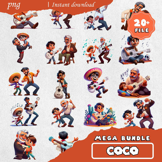 Coco Bundle Png, Father's Day Png