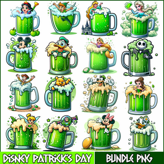 Green Beer Disney & Friends Patrick png, Retro Patricks Day Png