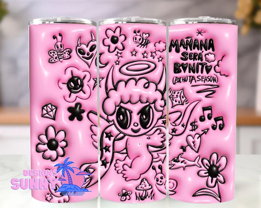 3D Inflated Bichota Season 20oz Skinny Tumbler Wrap Design, Manana Sera Bonito Tumbler