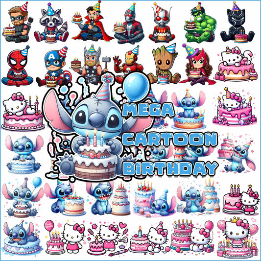 Mega Cartoon Birthday Bundle Png