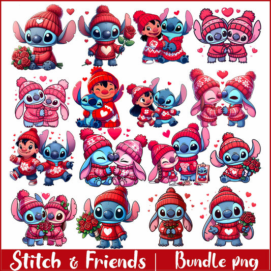 Stitch & Friends valentines png, Stitch valentine png