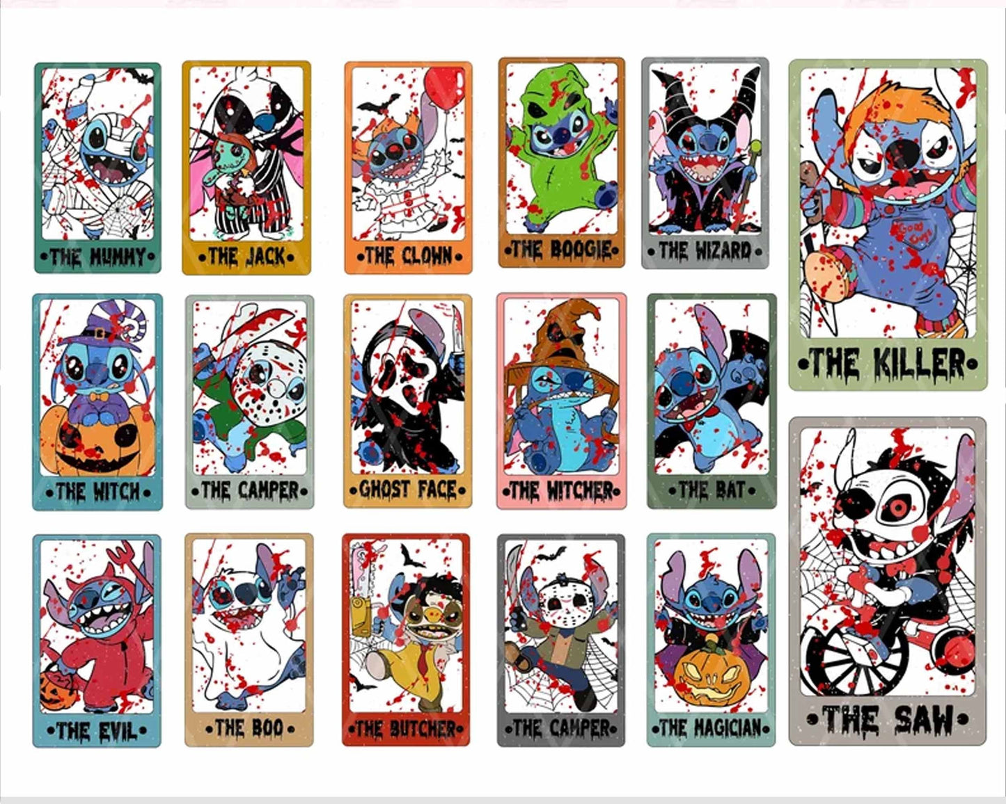Halloween Characters Tarot Card Svg, Halloween Horror Movie Svg