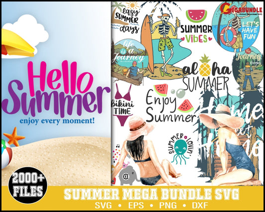 Summer Bundle Svg Cut Files Commercial Kids Quotes Beach Shirt