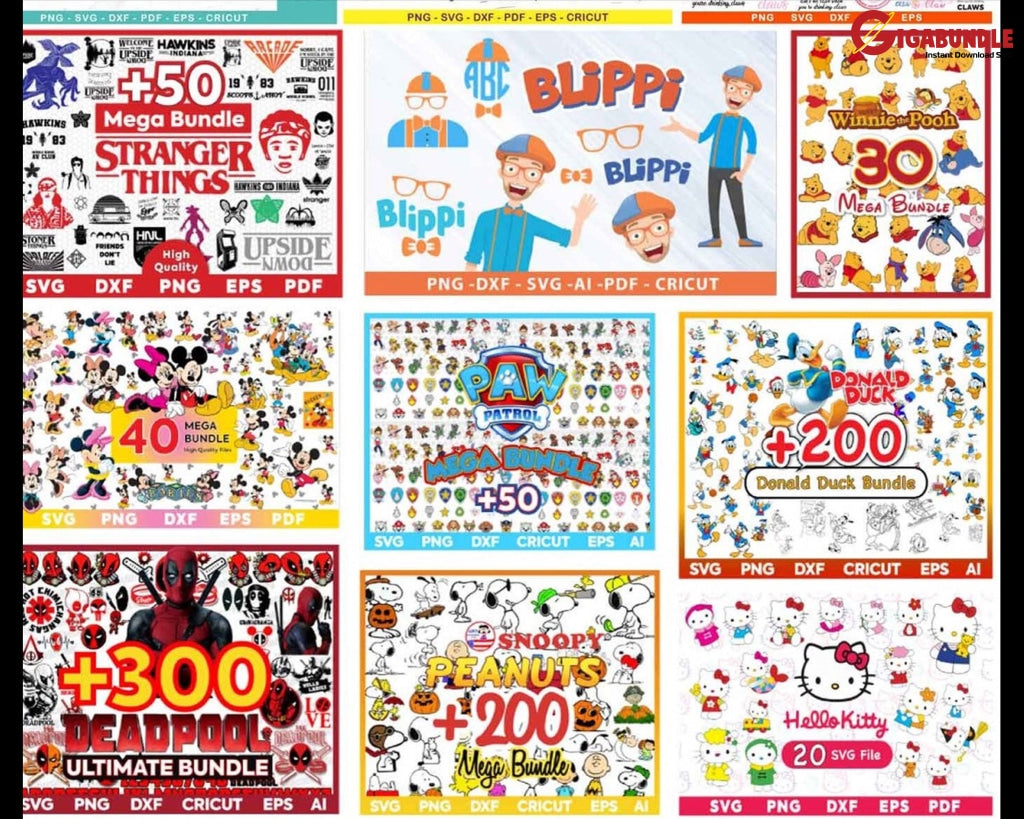 The Ultimate Giga Bundle Svg Mega Bundle 200.000 Unique Designs Almost Everything Included