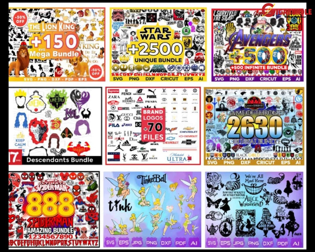 The Ultimate Giga Bundle Svg Mega Bundle 200.000 Unique Designs Almost Everything Included